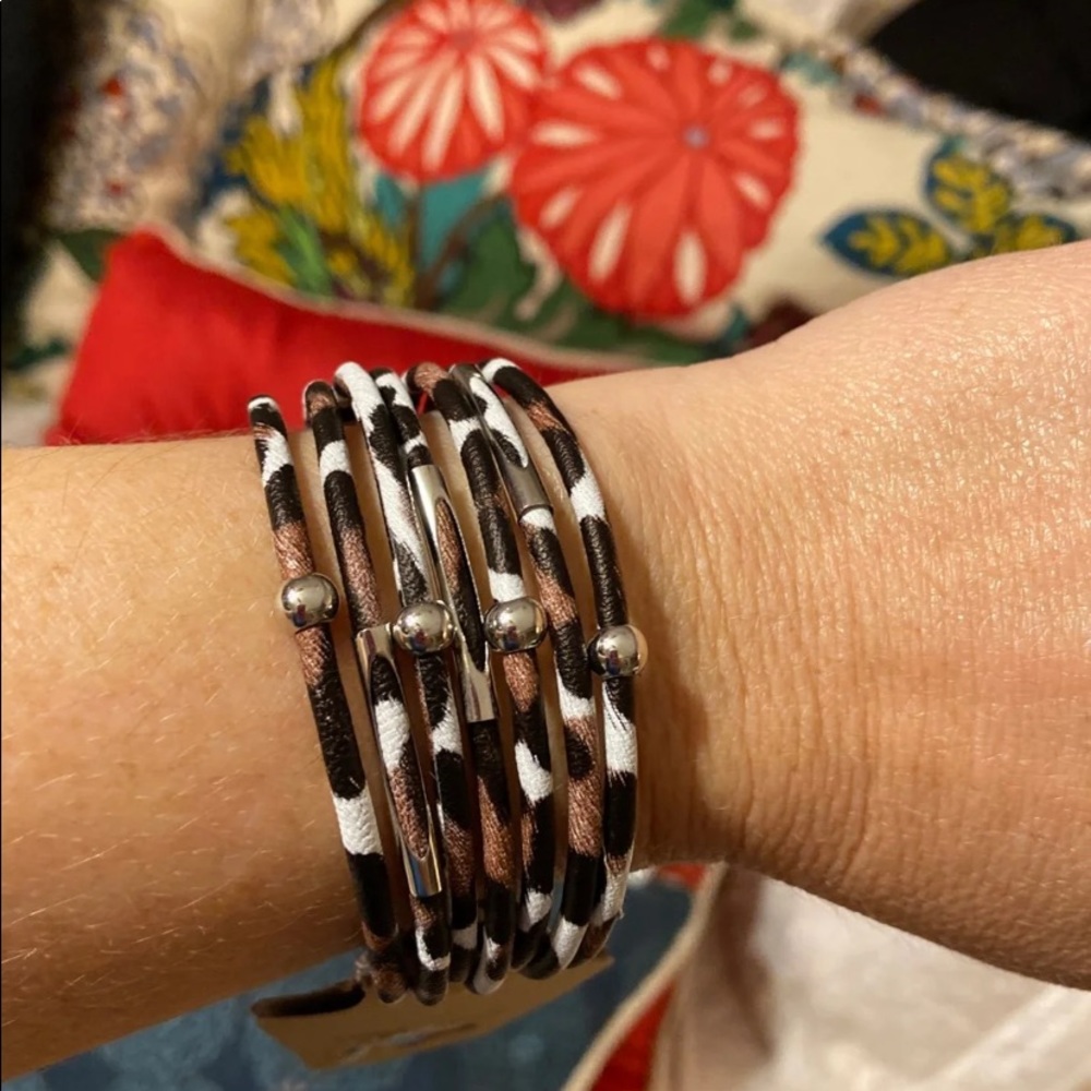 Leopard Print magnetic clasp bracelet